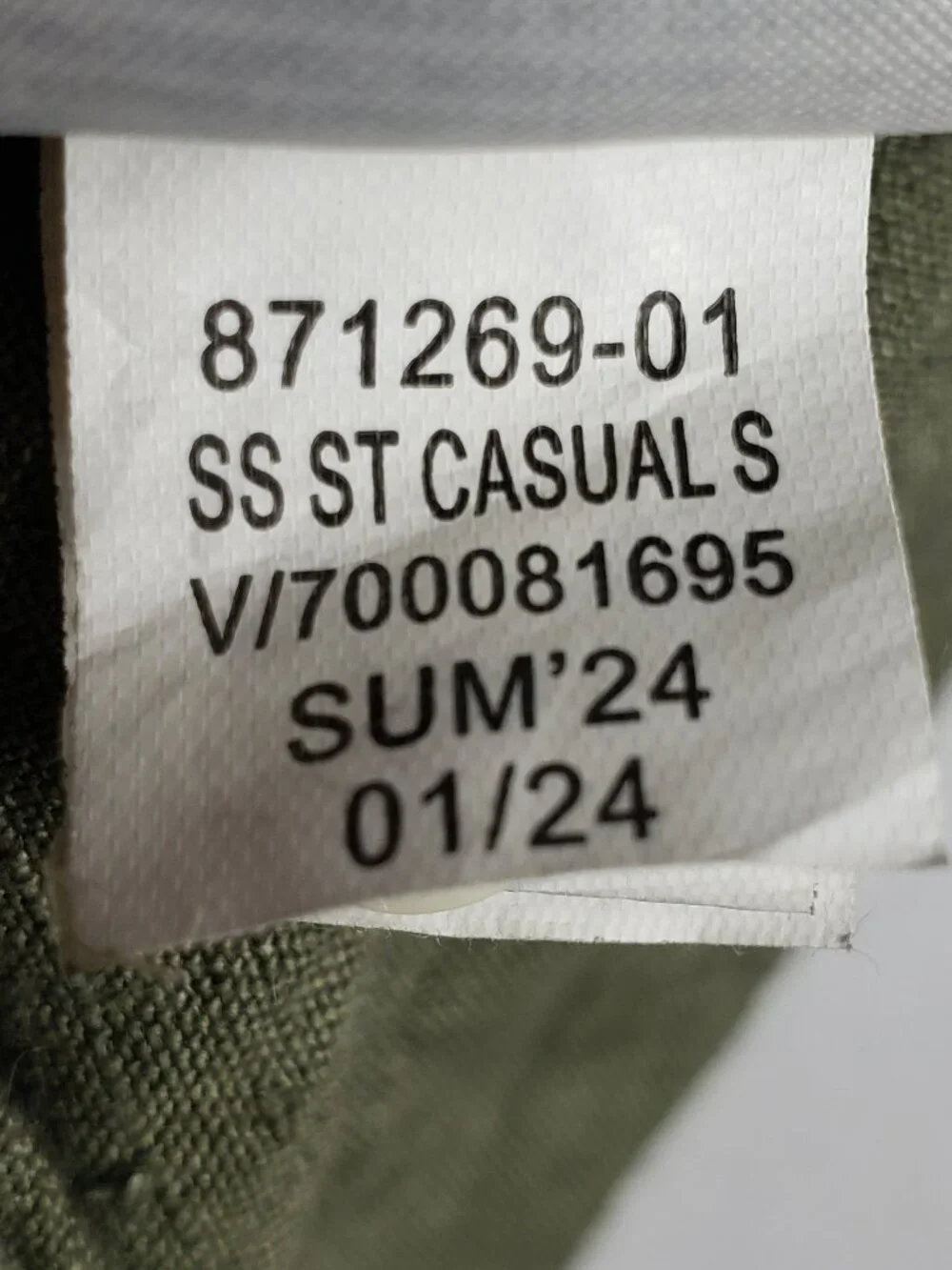 Banana Republic 100% Linen Shirt Button-Down Collar Olive Green Short Sleeve L